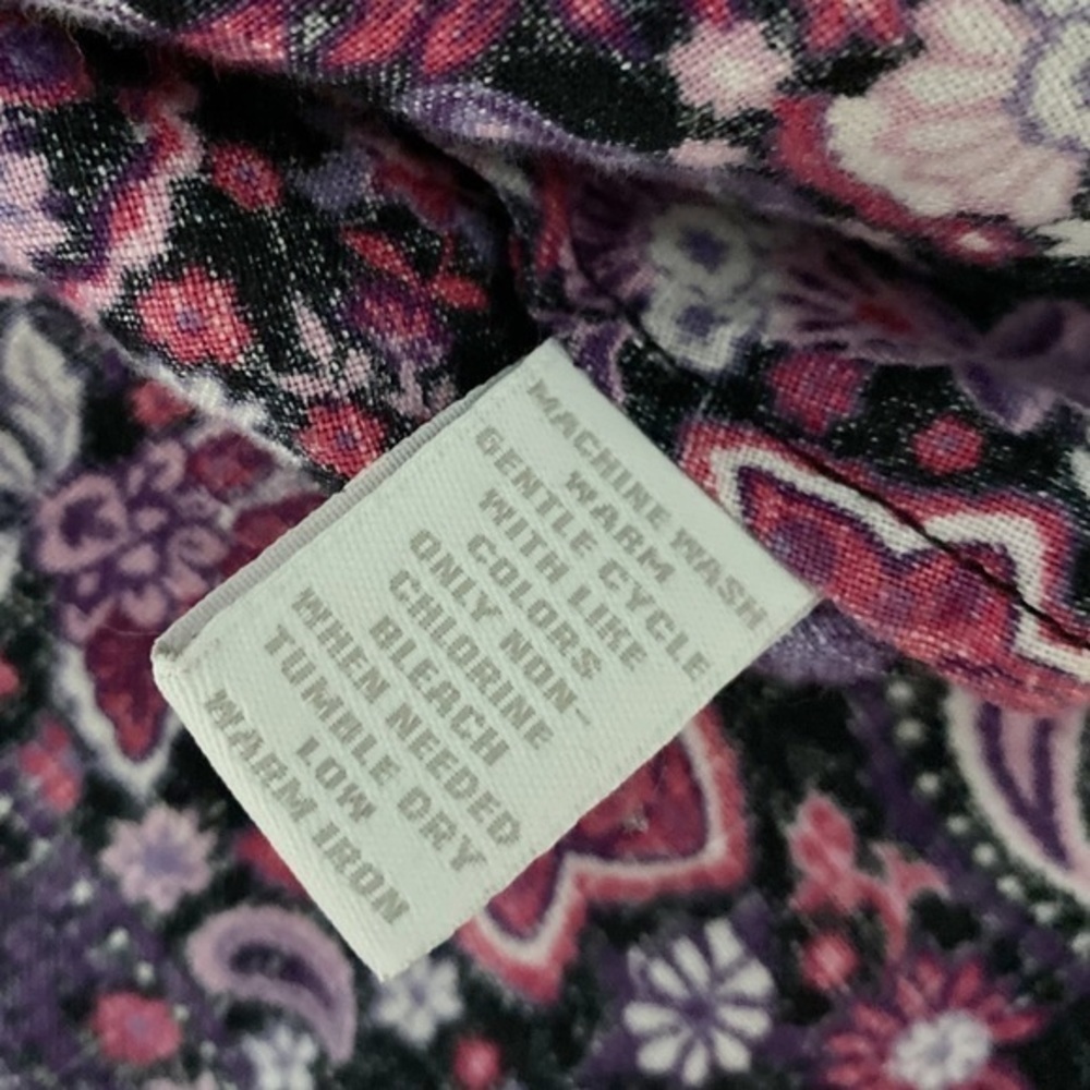 Charter Club Paisley Print Sleeveless linen Button Down blouse - Picture 6 of 9